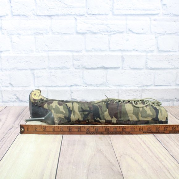 Akademiks Embroidered Camo Knee High Heeled Boots Size 10 - Picture 6 of 15